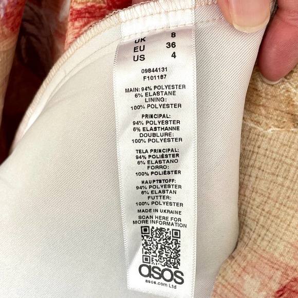 Asos | Garden Party Vintage Cup Prom Midi Floral Puff Sleeve Scuba Dress | 4 - Picture 11 of 14